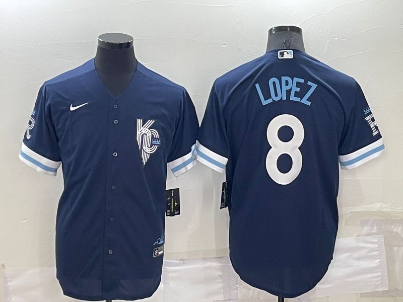 Men Kansas City Royals #8 Lopez Blue City Edition Game Nike 2022 MLB Jersey->kansas city royals->MLB Jersey